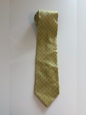Ermenegildo Zegna 100% Silk Tie Green Pattern Made in Italy